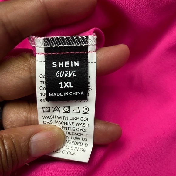 SHEIN VCAY Colorblock Contrast Lace Ruffle Hem Smock Dress 1XL - Picture 8 of 9